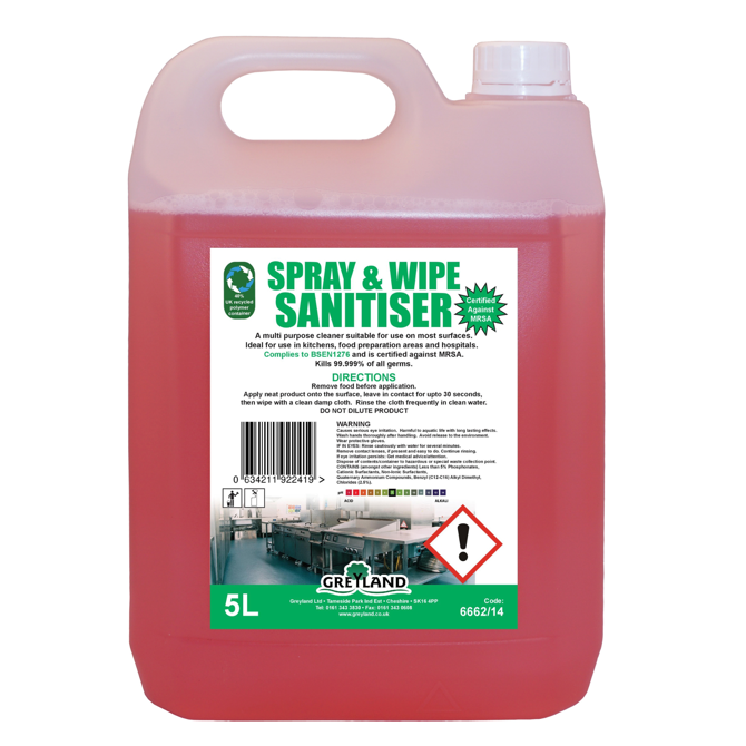 Spray & Wipe Sanitiser 5ltr