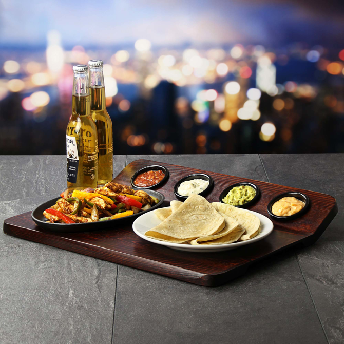 Fajita Serving Board with Sizzle Platter Set