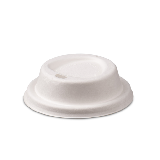 Bagasse Compostable Hot Drink Sip Thru Lids to Fit 90mm Cups