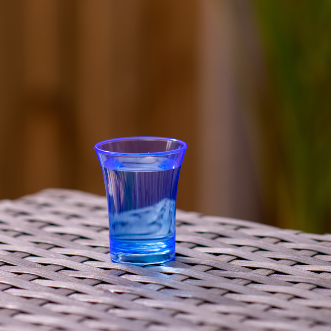 Econ Neon Blue Polystyrene Shot Glasses CE 0.9oz / 25ml