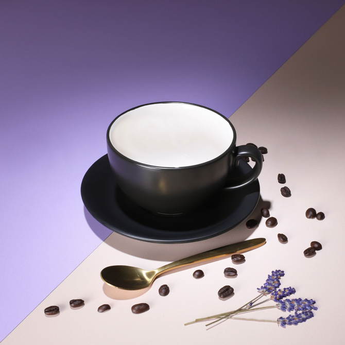 Utopia Barista Cappuccino Cup & Saucer Almond 13oz / 370ml