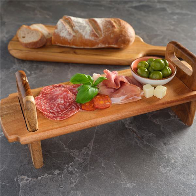 Acacia Footed Stand 12.5 x 38cm