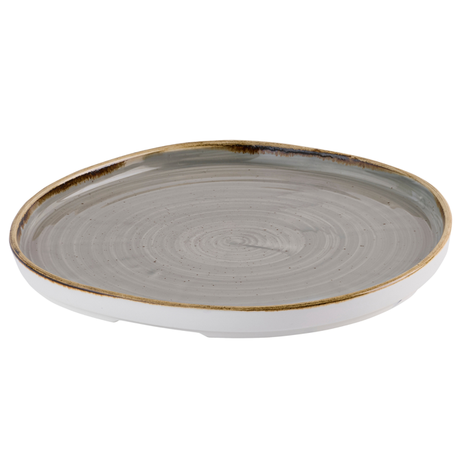 Churchill Stonecast Peppercorn Grey Organic Walled Plate 10.5inch