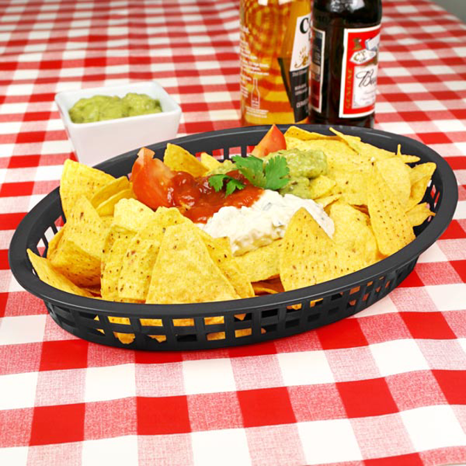 Texas Oval Platter Basket Black 32.5x24x4cm