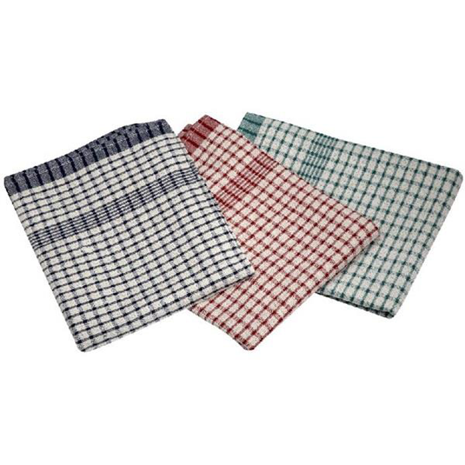 Mixed Colour Cotton Check Tea Towel 46 x 69cm