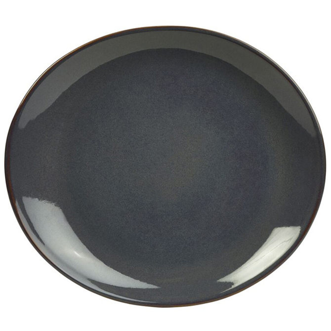 Rustic Oval Plate Blue 25 x 22cm