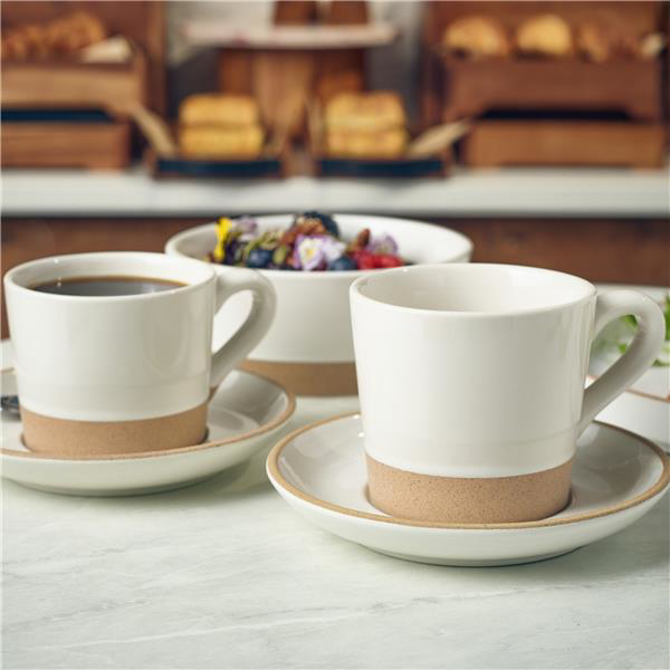 GenWare Kava White Stoneware Saucer 16cm