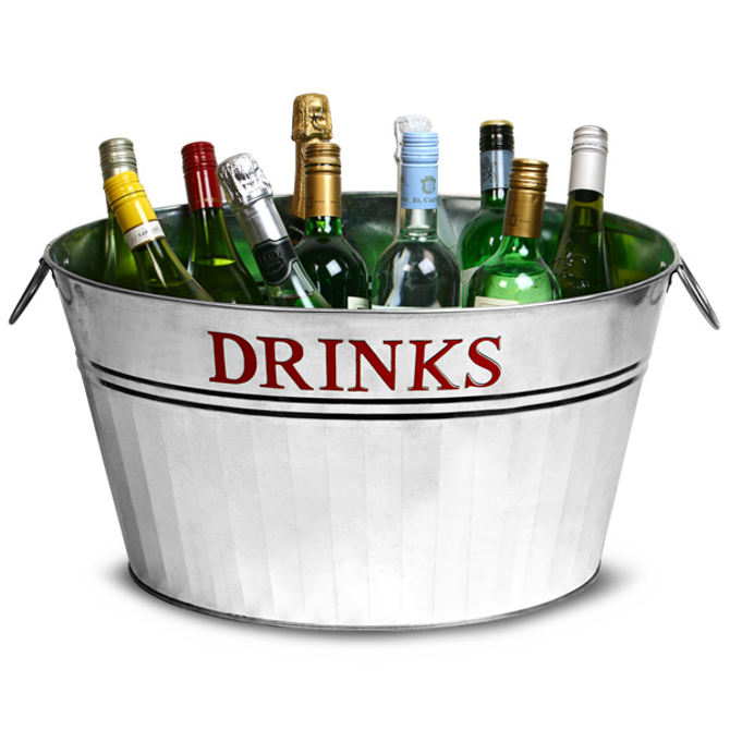 Galvanised Steel Drinks Party Tub