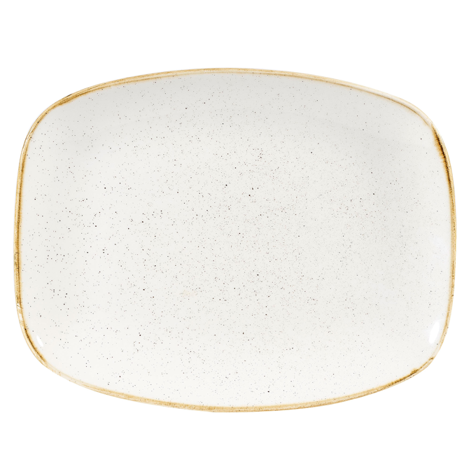 Churchill Stonecast Oblong Chefs Plate Barley White 14inch / 35.5cm