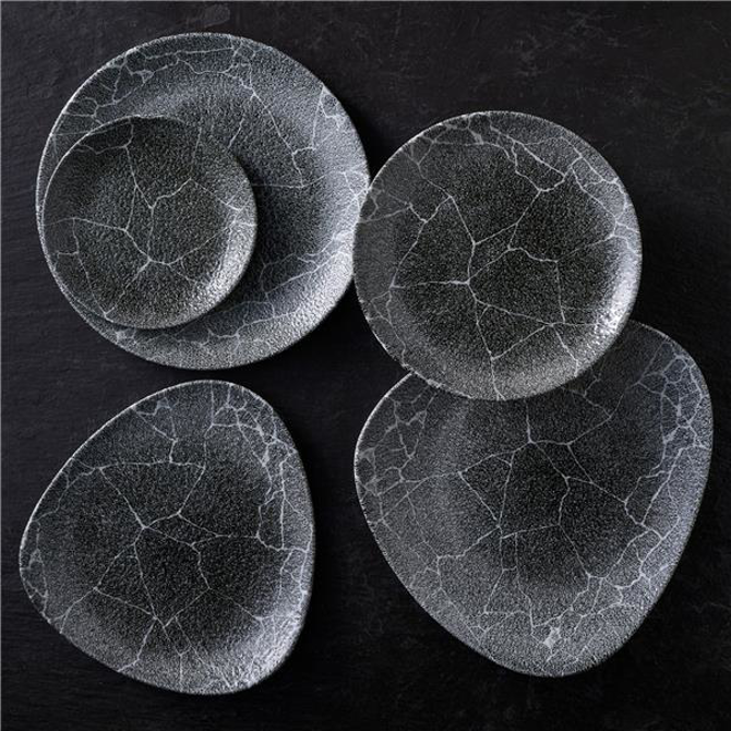 Studio Prints Kintsugi Reverse Quartz Black Coupe Bowl 7.25inch / 18.2cm