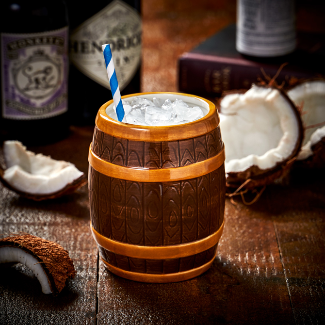 Ceramic Rum Barrel Tiki Mug 22.3oz / 635ml
