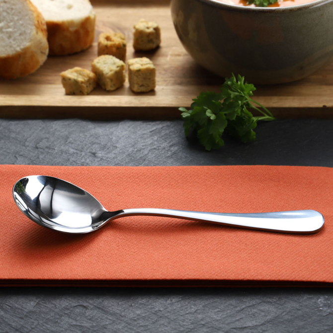 Genware Baguette 18/0 Cutlery Dessert Spoons