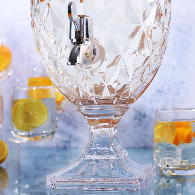Diamond Pattern Crystal Glass Drink Dispenser 4.8ltr