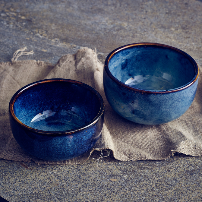 Terra Porcelain Round Bowls Aqua Blue 4.5" / 11.5cm