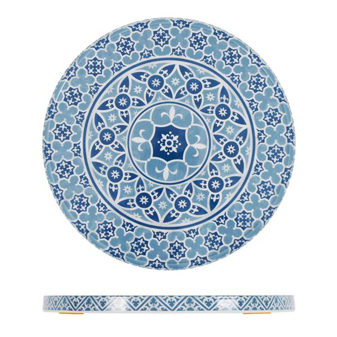 Blue Marrakesh Melamine Round Slab 28.5cm