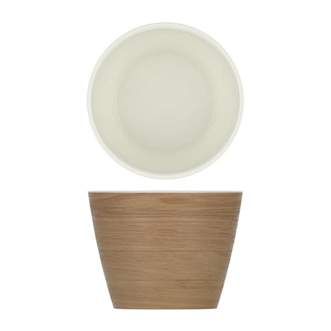 Light Oak/White New Haven Melamine Bowl 26.5 x 20cm