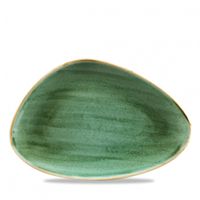 Stonecast Samphire Green Triangle Chefs Plate 12 x 8inch