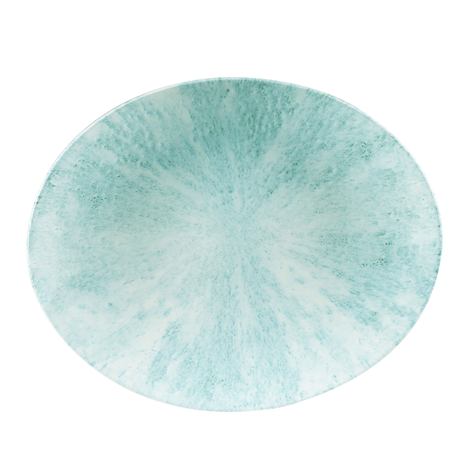 Churchill Studio Prints Stone Aquamarine Oval Coupe Plate 10.62inch / 27cm
