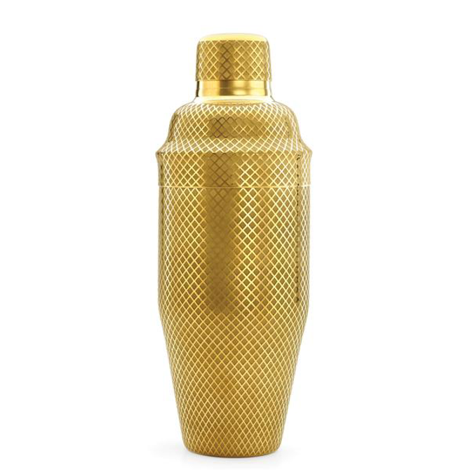 Barfly 3-Piece Diamond Lattice Japanese Style Shaker Set Gold Plated