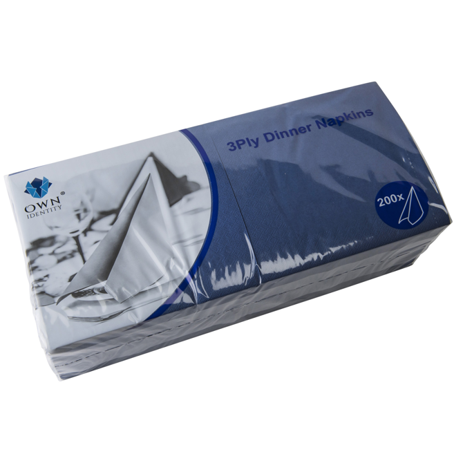 3ply 4 Fold Dark Blue Napkins 40cm x 40cm