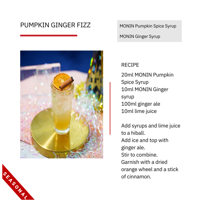 Monin Pumpkin Spice Syrup 1ltr