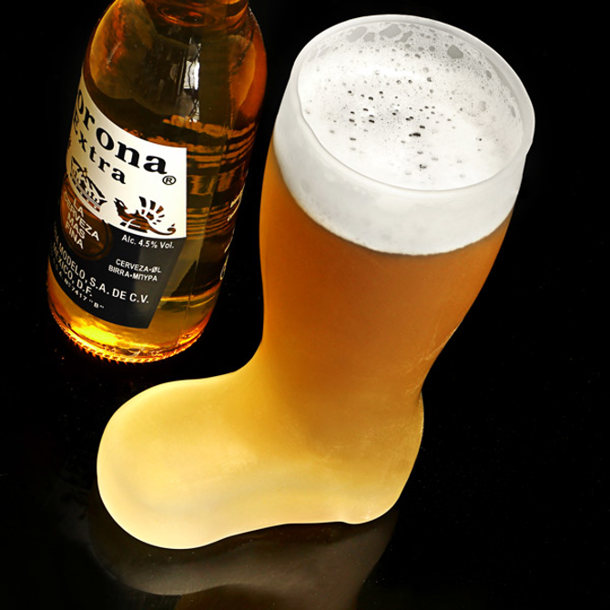 Frosted Glass Beer Boot 18oz / 510ml
