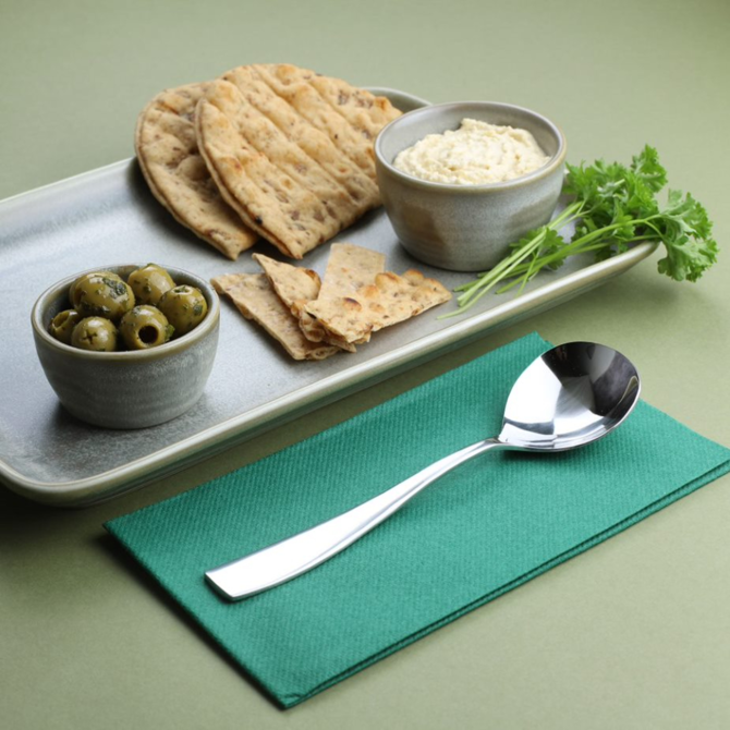 Genware Square Cutlery 18/0 Dessert Spoons