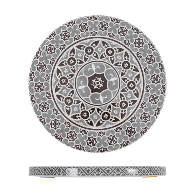 Grey Marrakesh Melamine Round Slab 28.5cm