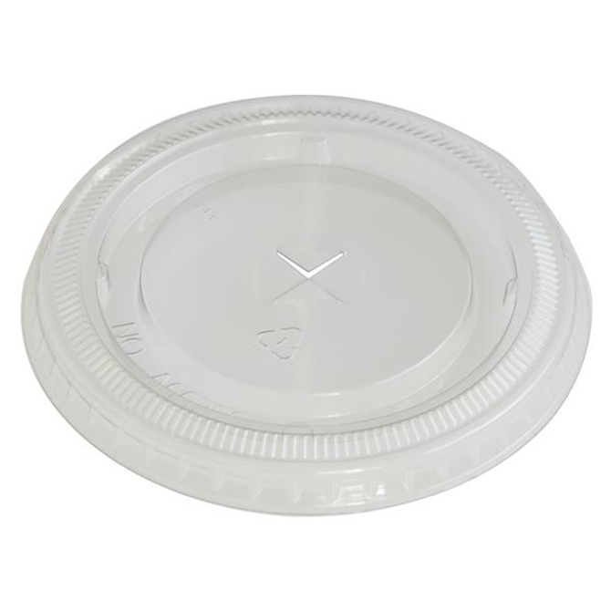 Recyclable PET Flat Lid with X-Cut Hole