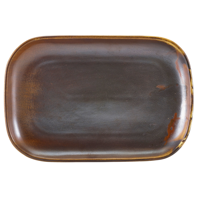 Terra Porcelain Rectangular Plates Rustic Copper 11.4" / 29cm