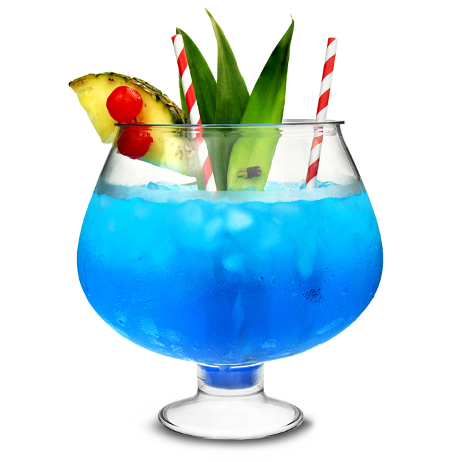 Plastic Footed Cocktail Fish Bowl 80oz / 2.5ltr