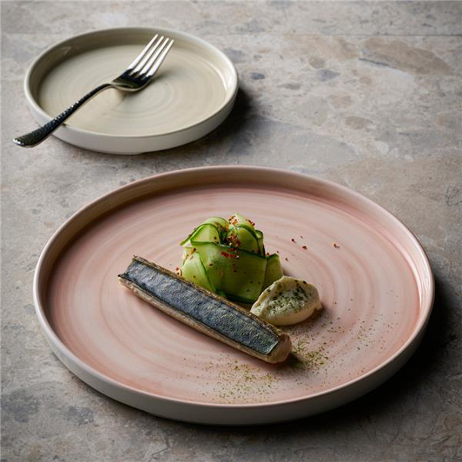 Stonecast Canvas Coral Walled Plate 6.3inch / 16cm