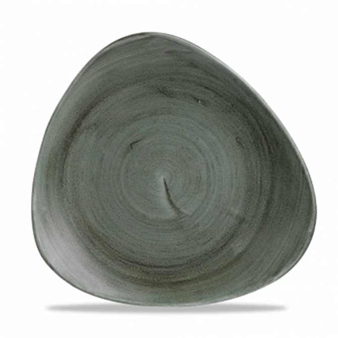 Stonecast Patina Burnished Green Lotus Plate 10inch
