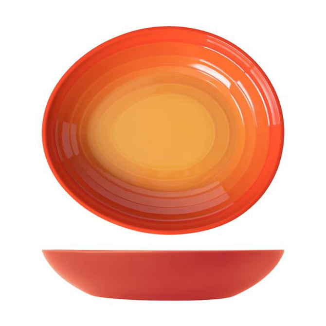 Sunset Orange Atlantis Melamine Oval Bowl 38 x 32.5 x 7cm