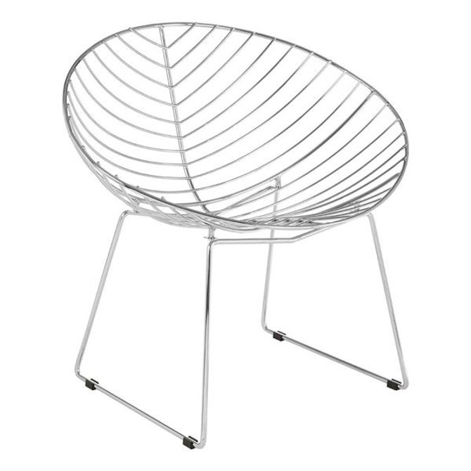 District Chrome Metal Wire Rounded Chair