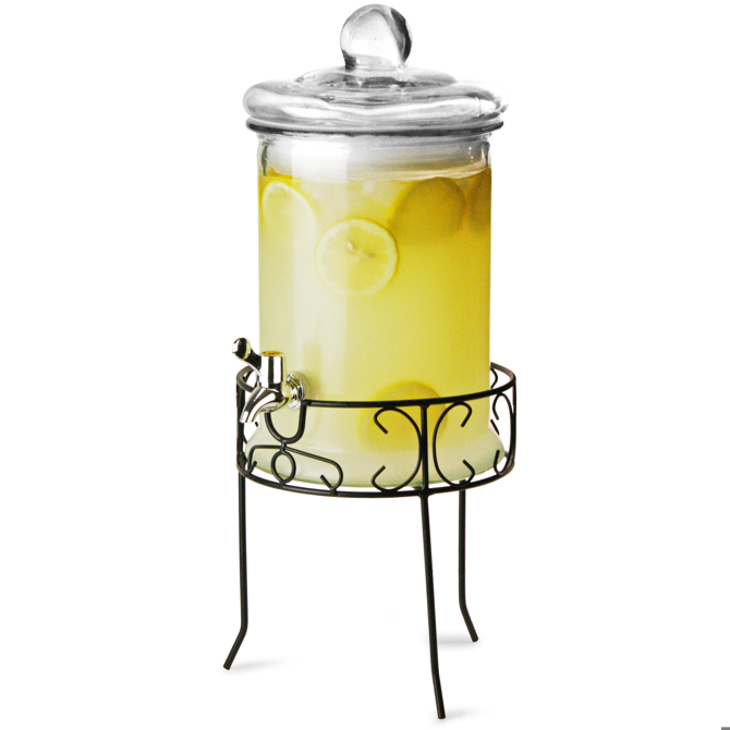 Round Drink Dispenser with Stand 168oz / 4.8ltr