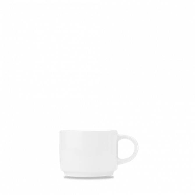 White Compact Stacking Teacup 7.5oz