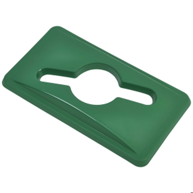 Green Glass Lid For Genware Grey Slim Recycling Bin 65ltr