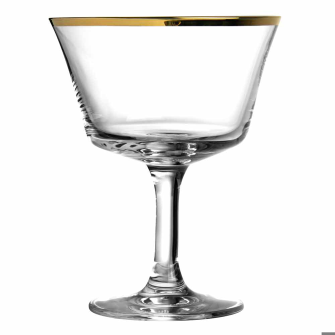 Urban Bar Retro Gold Rim Fizz Cocktail Glasses 7oz / 200ml