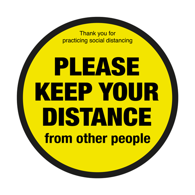 Please Keep Your Distance From Other People Floor Graphic 40cm