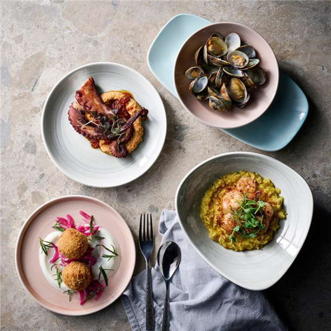Stonecast Canvas Grey Walled Plate 10.25inch / 26cm