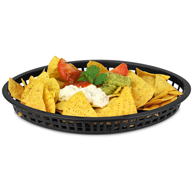 Texas Oval Platter Basket Black 32.5x24x4cm