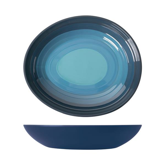 Azure Blue Atlantis Melamine Oval Bowl 38 x 32.5 x 7cm
