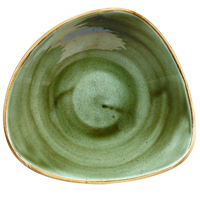 Churchill Stonecast Samphire Green Triangular Bowl 9.25" / 23.5cm