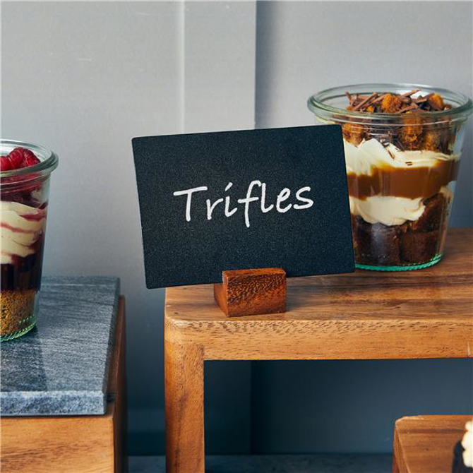 Acacia Wood Sign Holder 3 x 3 x 2cm