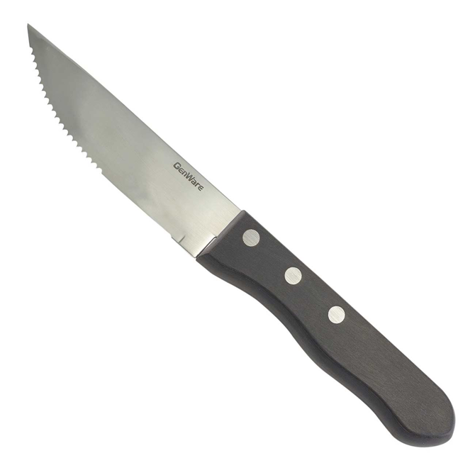 Jumbo Black Pakka Wood Steak Knives Pack of 12
