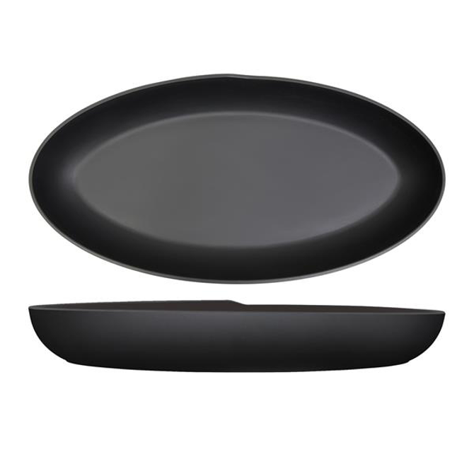 Black Copenhagen Oval Melamine Deep Dish 55 x 27.5 x 7.5cm