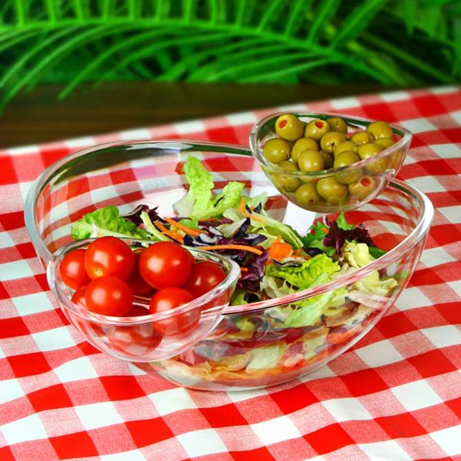 Chip and Dip Bowl with 2 Side Dip Dishes