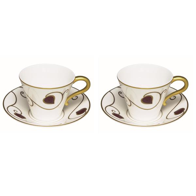 Elia Jewel Red & Gold Four Piece Tea Set