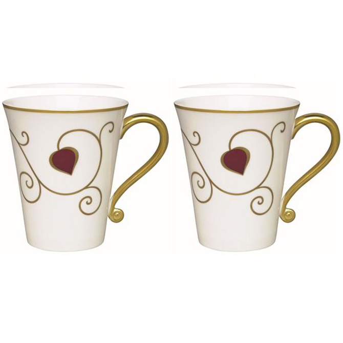 Elia Jewel Red & Gold Two Piece Mug Set